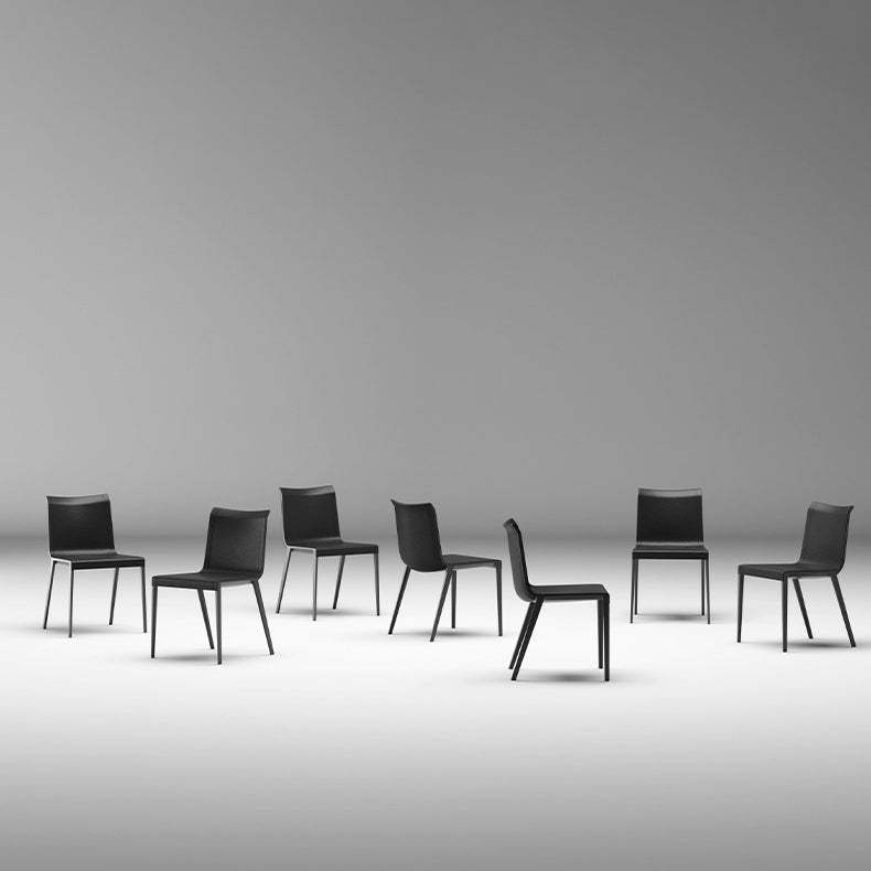 Minimalist Aluminum Leather Dining Chair