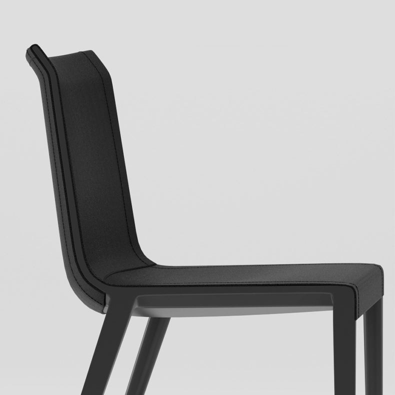 Minimalist Aluminum Leather Dining Chair