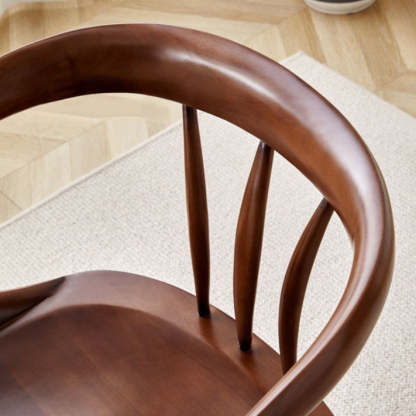 Vintage Curved Wood Dining Chair