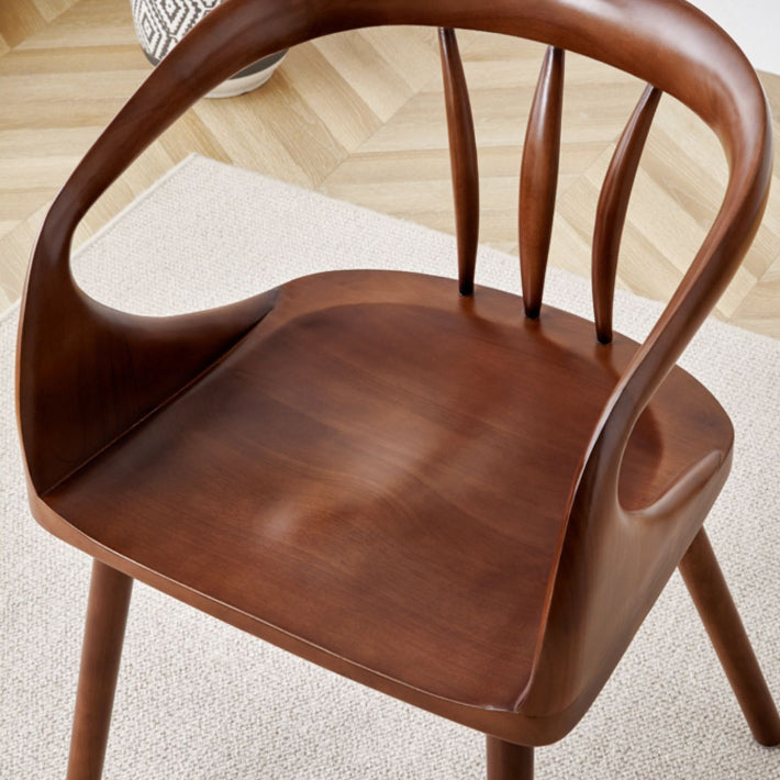 Vintage Curved Wood Dining Chair