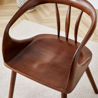 Vintage Curved Wood Dining Chair