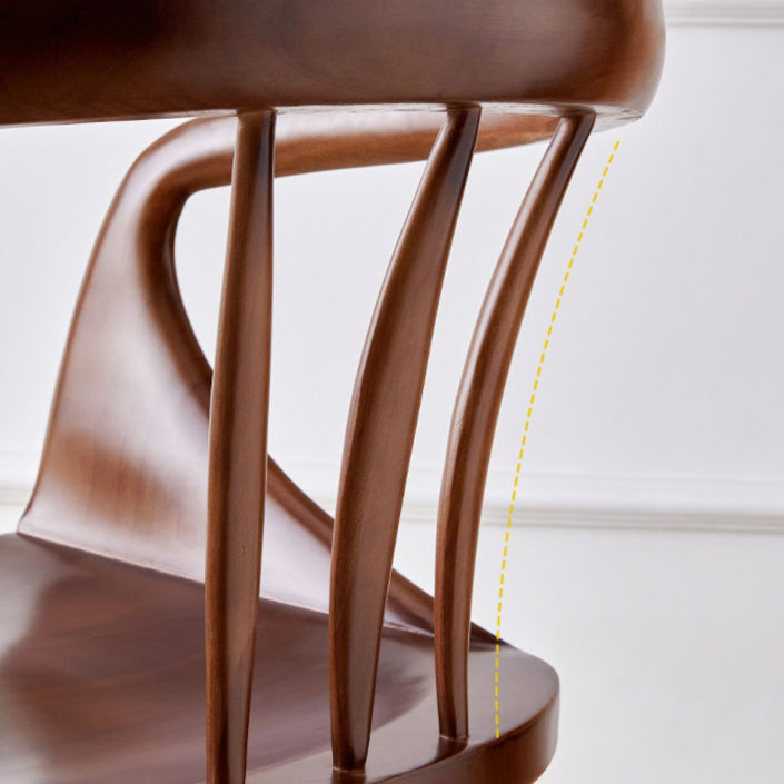 Vintage Curved Wood Dining Chair