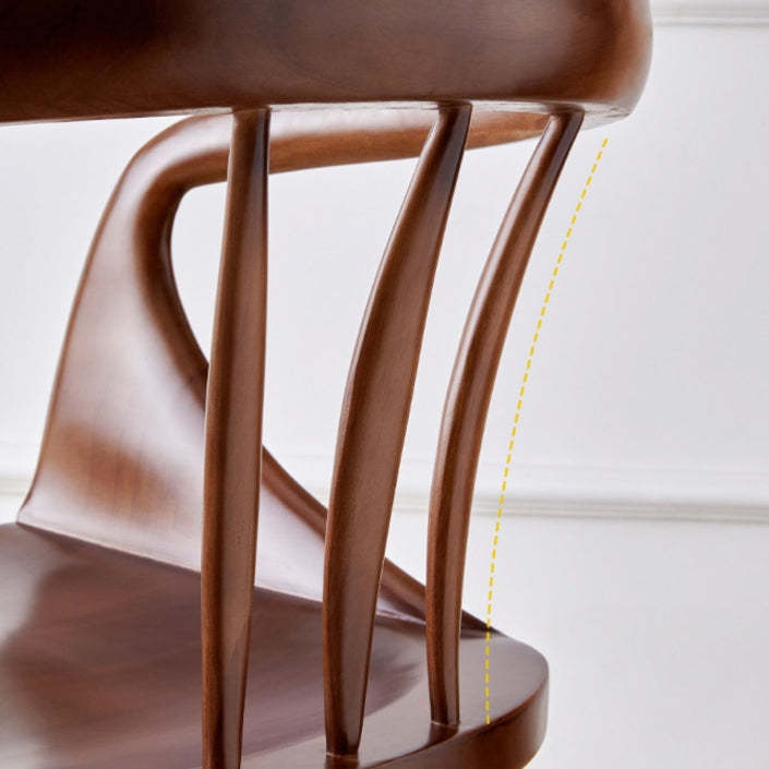 Vintage Curved Wood Dining Chair