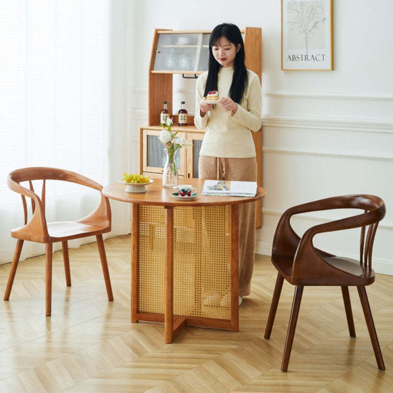 Vintage Curved Wood Dining Chair