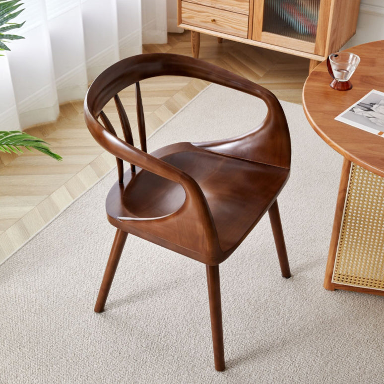 Vintage Curved Wood Dining Chair