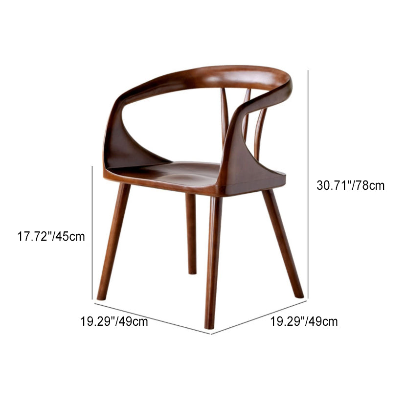 Vintage Curved Wood Dining Chair