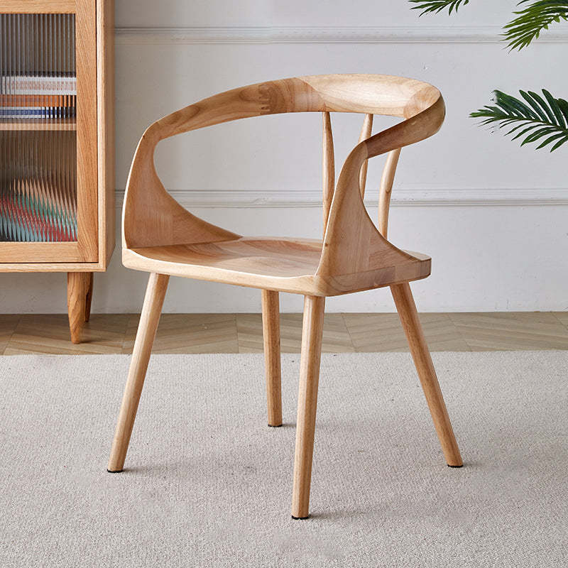 Vintage Curved Wood Dining Chair