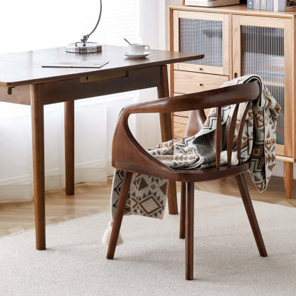 Vintage Curved Wood Dining Chair