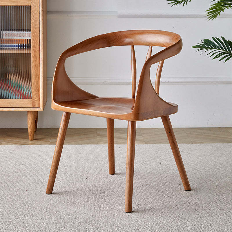 Vintage Curved Wood Dining Chair