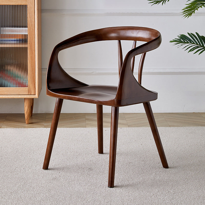Vintage Curved Wood Dining Chair