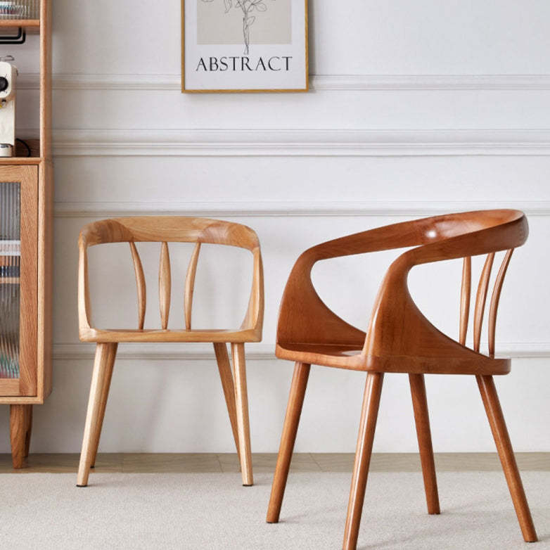 Vintage Curved Wood Dining Chair