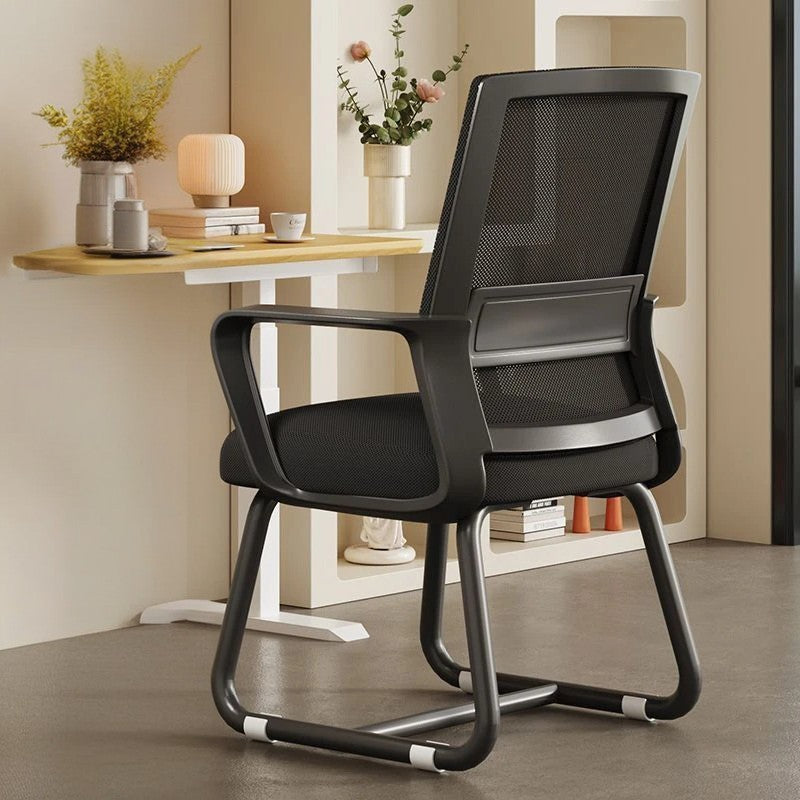 Minimalist Steel Mesh Desk Chair - Black
