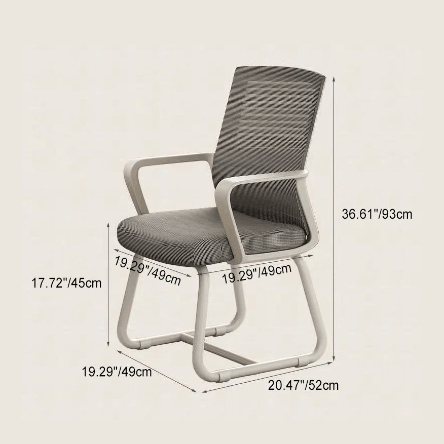 Minimalist Steel Mesh Desk Chair — White Frame + Gray Mesh