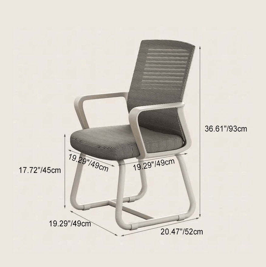 Minimalist Steel Mesh Desk Chair — White Frame + Gray Mesh