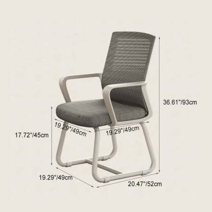 Minimalist Steel Mesh Desk Chair — White Frame + Gray Mesh