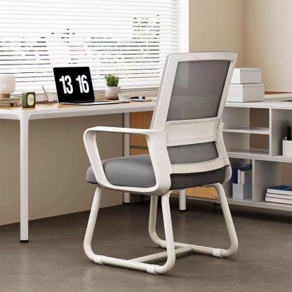 Minimalist Steel Mesh Desk Chair — Black Frame + Gray Mesh