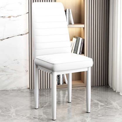 Art Deco Steel Leather Chair — White Leg + Colorful - A