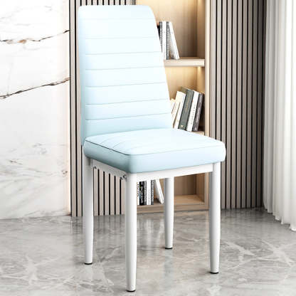 Art Deco Steel Leather Chair — White Leg + Colorful - C