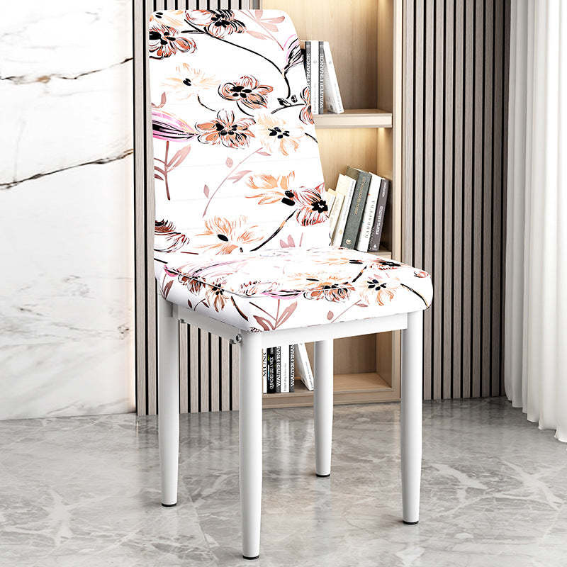 Art Deco Steel Leather Chair — White Leg + Colorful - E