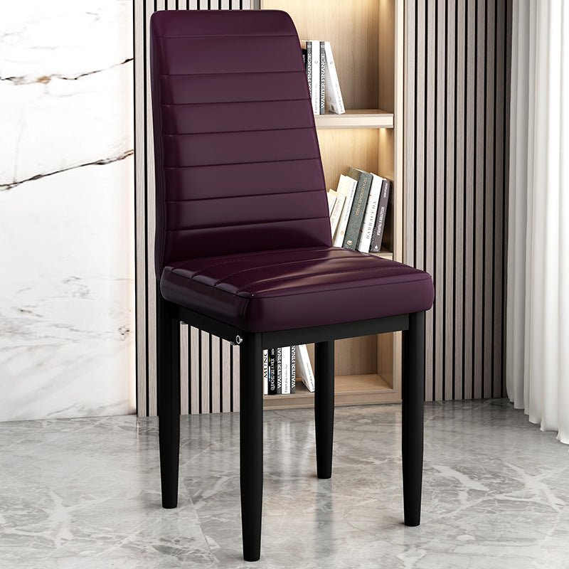 Art Deco Steel Leather Chair — Black Leg + Colorful - A