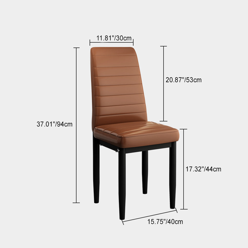Art Deco Steel Leather Chair — Black Leg + Red
