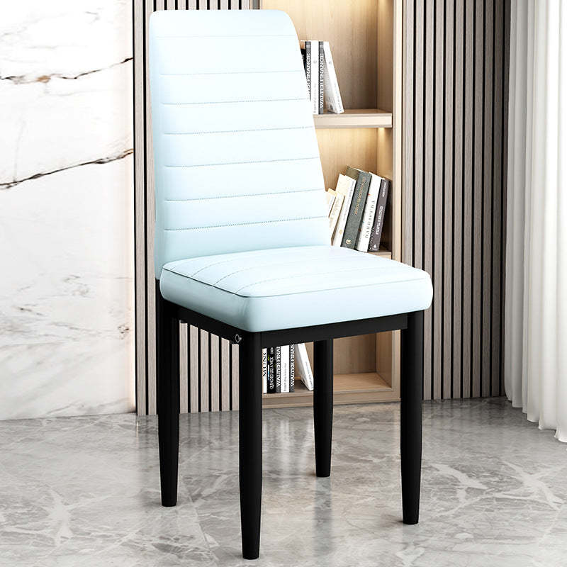 Art Deco Steel Leather Chair — White Leg + White