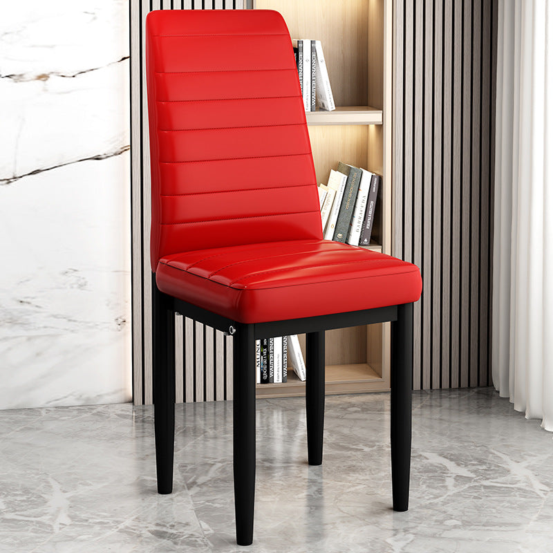Art Deco Steel Leather Chair — Black Leg + Colorful - D