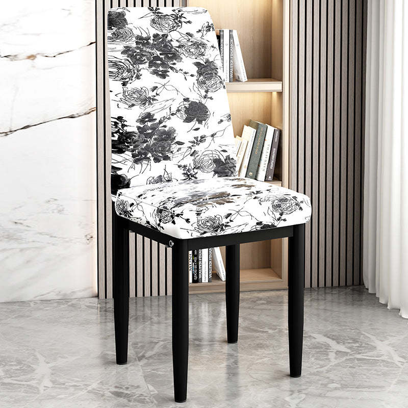 Art Deco Steel Leather Chair — White Leg + Purple