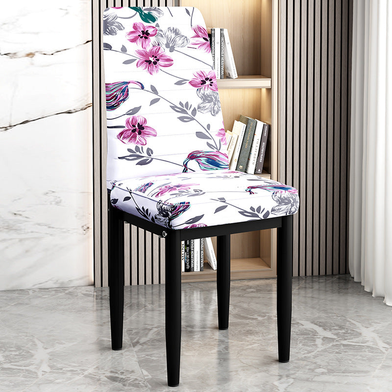 Art Deco Steel Leather Chair — White Leg + Blue