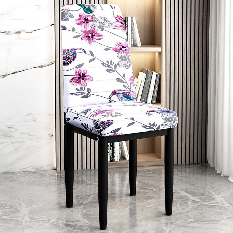 Art Deco Steel Leather Chair — White Leg + Blue