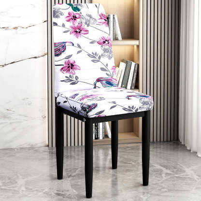 Art Deco Steel Leather Chair — White Leg + Blue