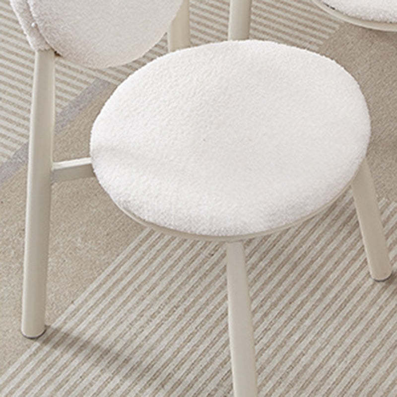 Nordic Cream Donut Lambswool Dining Chair — Orange