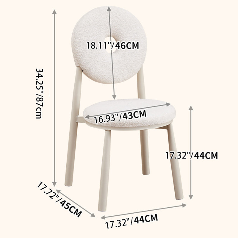Nordic Cream Donut Lambswool Dining Chair — Gray