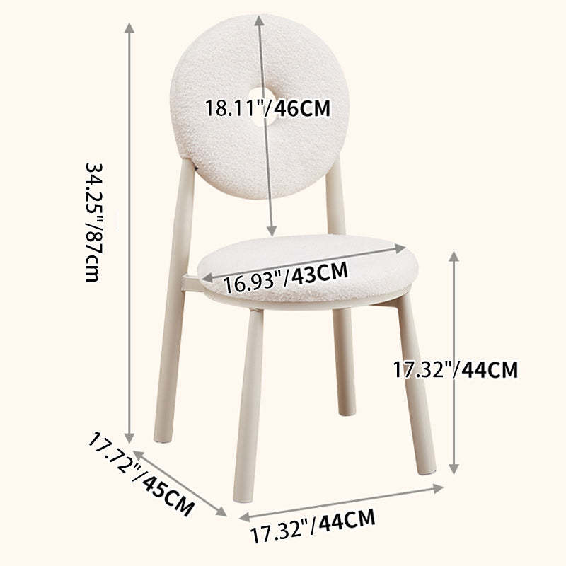 Nordic Cream Donut Lambswool Dining Chair — Gray