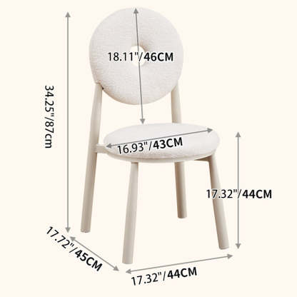 Nordic Cream Donut Lambswool Dining Chair — Gray
