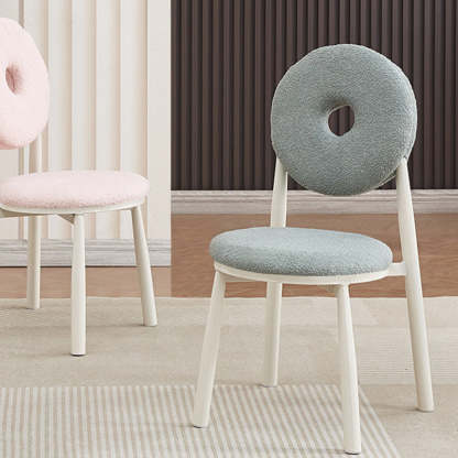 Nordic Cream Donut Lambswool Dining Chair