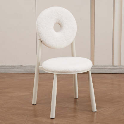 Nordic Cream Donut Lambswool Dining Chair