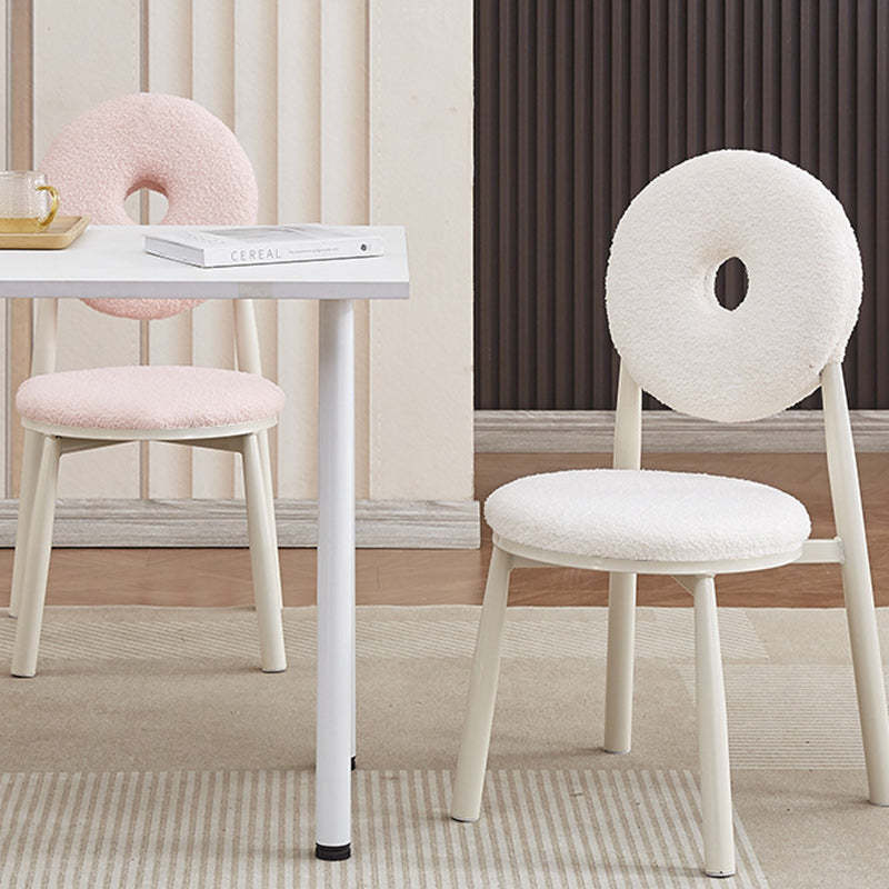 Nordic Cream Donut Lambswool Dining Chair