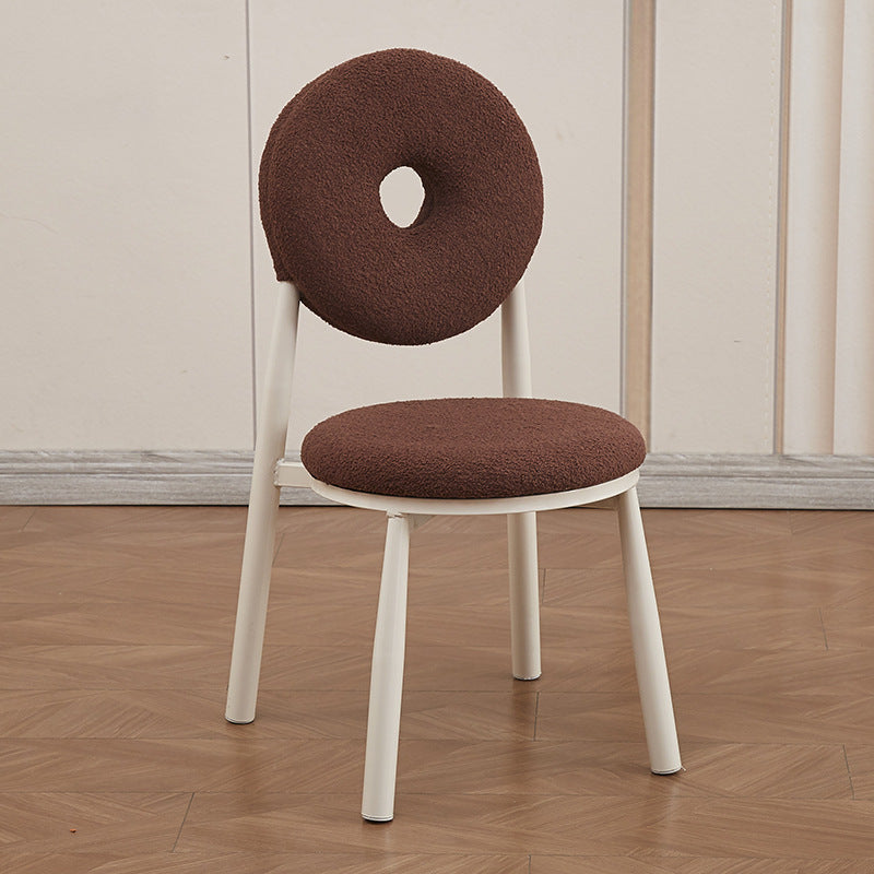 Nordic Cream Donut Lambswool Dining Chair