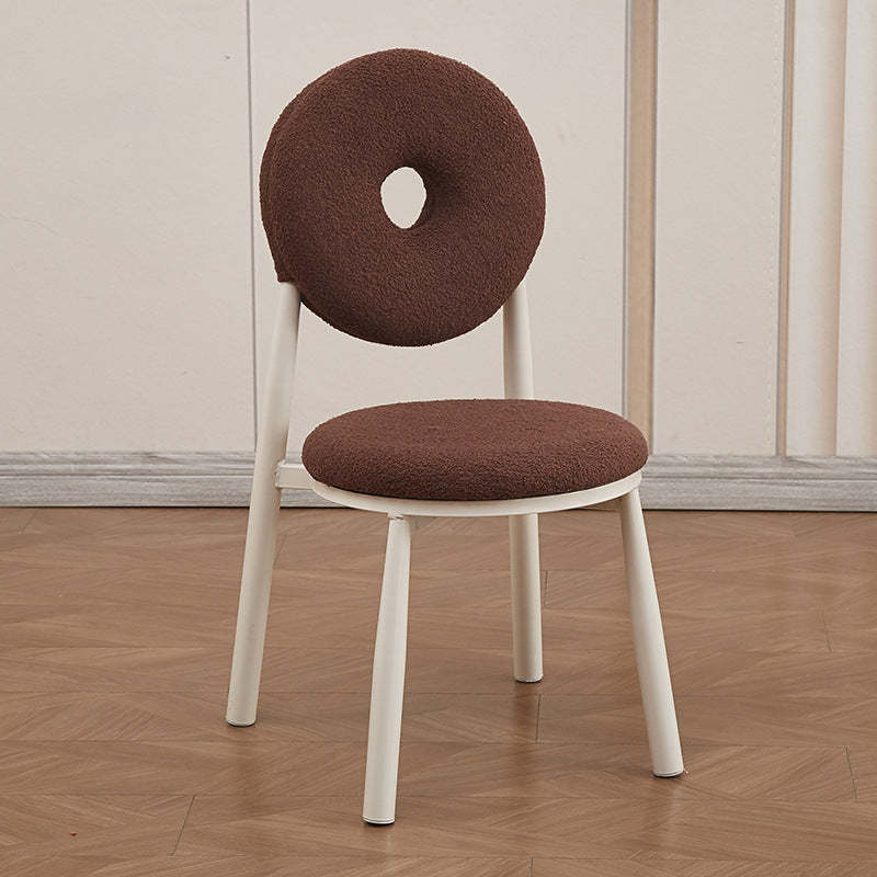 Nordic Cream Donut Lambswool Dining Chair