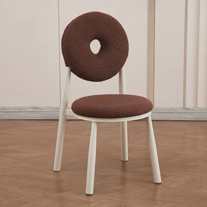 Nordic Cream Donut Lambswool Dining Chair