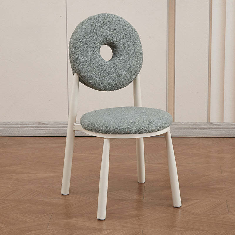 Nordic donut lambswool dining chairs & benches in metal — Gray