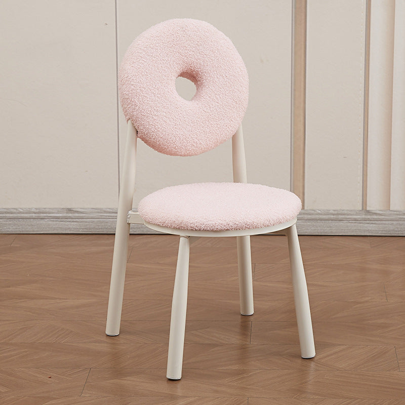 Nordic Cream Donut Lambswool Dining Chair