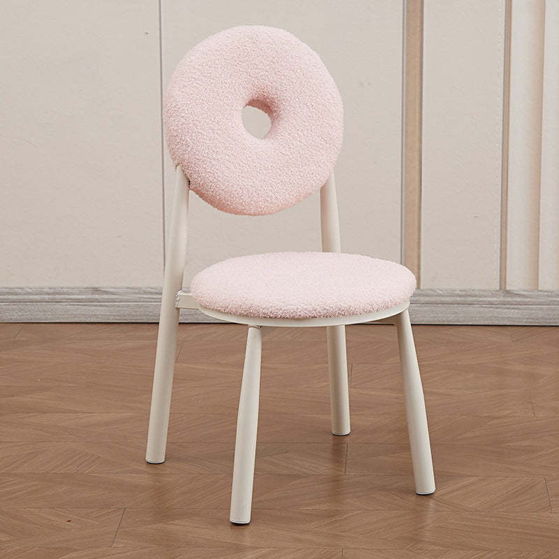 Nordic Cream Donut Lambswool Dining Chair