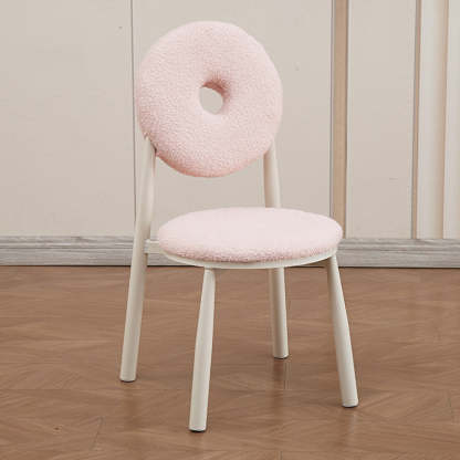 Nordic Cream Donut Lambswool Dining Chair