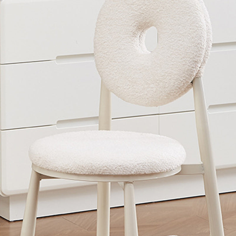 Nordic Cream Donut Lambswool Dining Chair