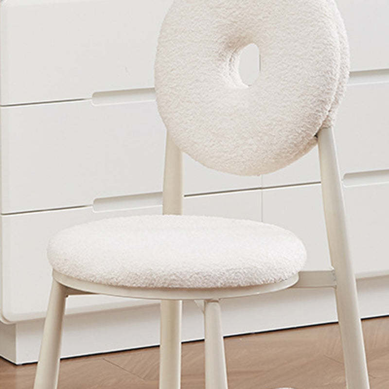 Nordic Cream Donut Lambswool Dining Chair