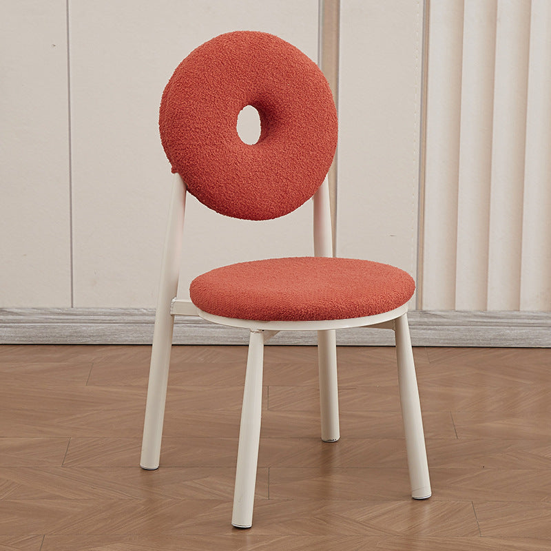 Nordic Cream Donut Lambswool Dining Chair