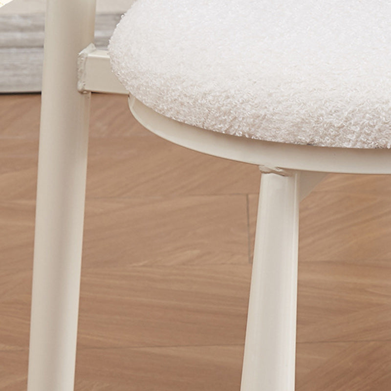 Nordic Cream Donut Lambswool Dining Chair