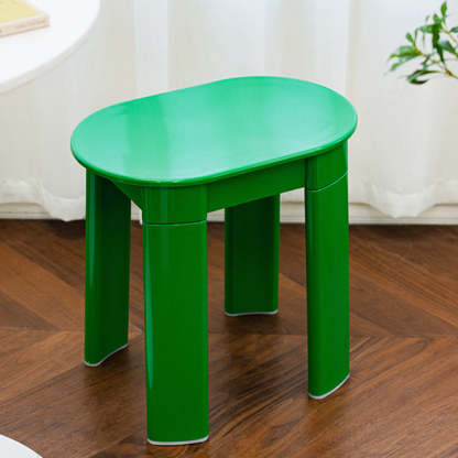 Nordic Macaron Oval Plastic Chair — White